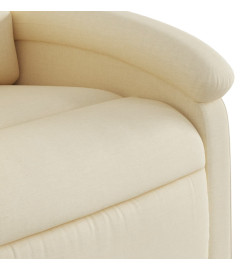 Fauteuil inclinable électrique crème tissu