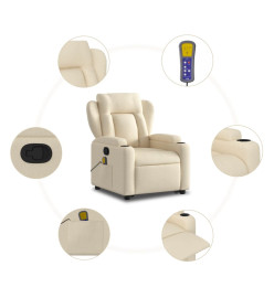 Fauteuil inclinable de massage Crème Tissu