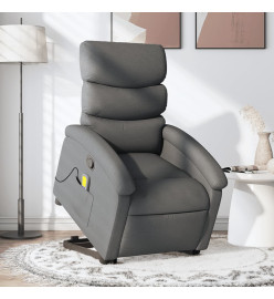 Fauteuil de massage inclinable Gris foncé Tissu