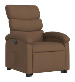 Fauteuil inclinable électrique marron tissu