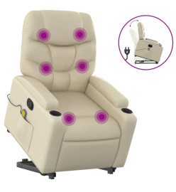 Fauteuil inclinable de massage Crème Similicuir