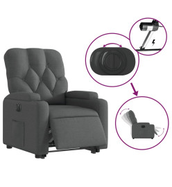 Fauteuil inclinable électrique gris foncé tissu