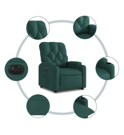 Fauteuil inclinable électrique vert foncé tissu