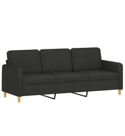 Ensemble de canapés 2 pcs avec coussins Noir Tissu