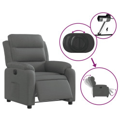 Fauteuil inclinable électrique Gris foncé Tissu