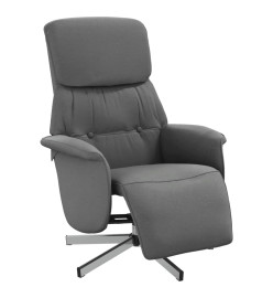 Fauteuil inclinable avec repose-pieds gris foncé tissu