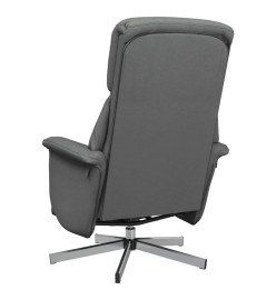 Fauteuil inclinable avec repose-pieds gris foncé tissu