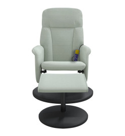 Fauteuil inclinable de massage repose-pied gris clair velours