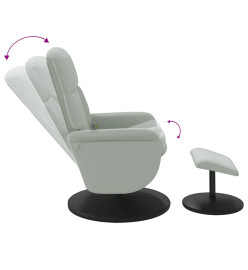 Fauteuil inclinable de massage repose-pied gris clair velours