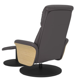 Fauteuil inclinable de massage avec repose-pied gris similicuir