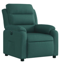 Fauteuil inclinable électrique Vert foncé Tissu