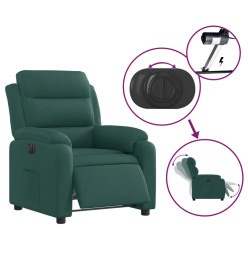 Fauteuil inclinable électrique Vert foncé Tissu