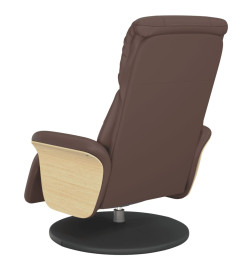 Fauteuil inclinable avec repose-pieds marron similicuir