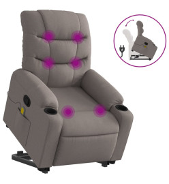 Fauteuil inclinable de massage Taupe Tissu