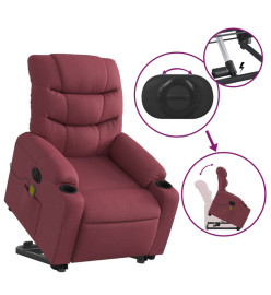 Fauteuil inclinable de massage électrique Rouge bordeaux Tissu