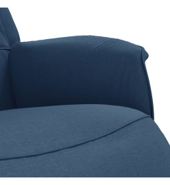 Fauteuil inclinable avec repose-pieds bleu tissu