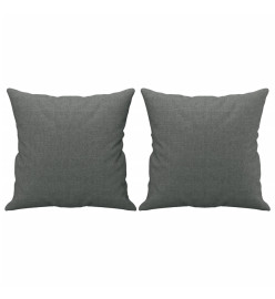 Ensemble de canapés 2 pcs coussins gris foncé tissu