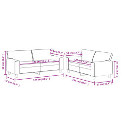 Ensemble de canapés 2 pcs gris similicuir