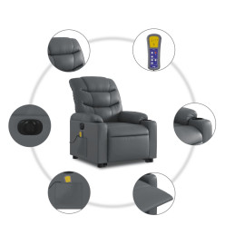 Fauteuil inclinable de massage électrique gris similicuir