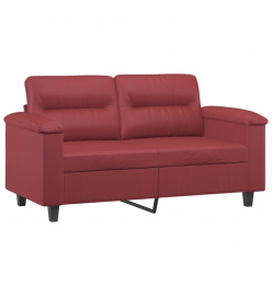 Ensemble de canapés 3 pcs et coussins rouge bordeaux similicuir