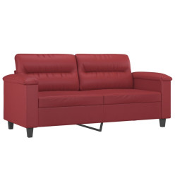 Ensemble de canapés 3 pcs et coussins rouge bordeaux similicuir