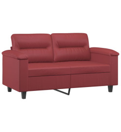 Ensemble de canapés 2 pcs et coussins rouge bordeaux similicuir