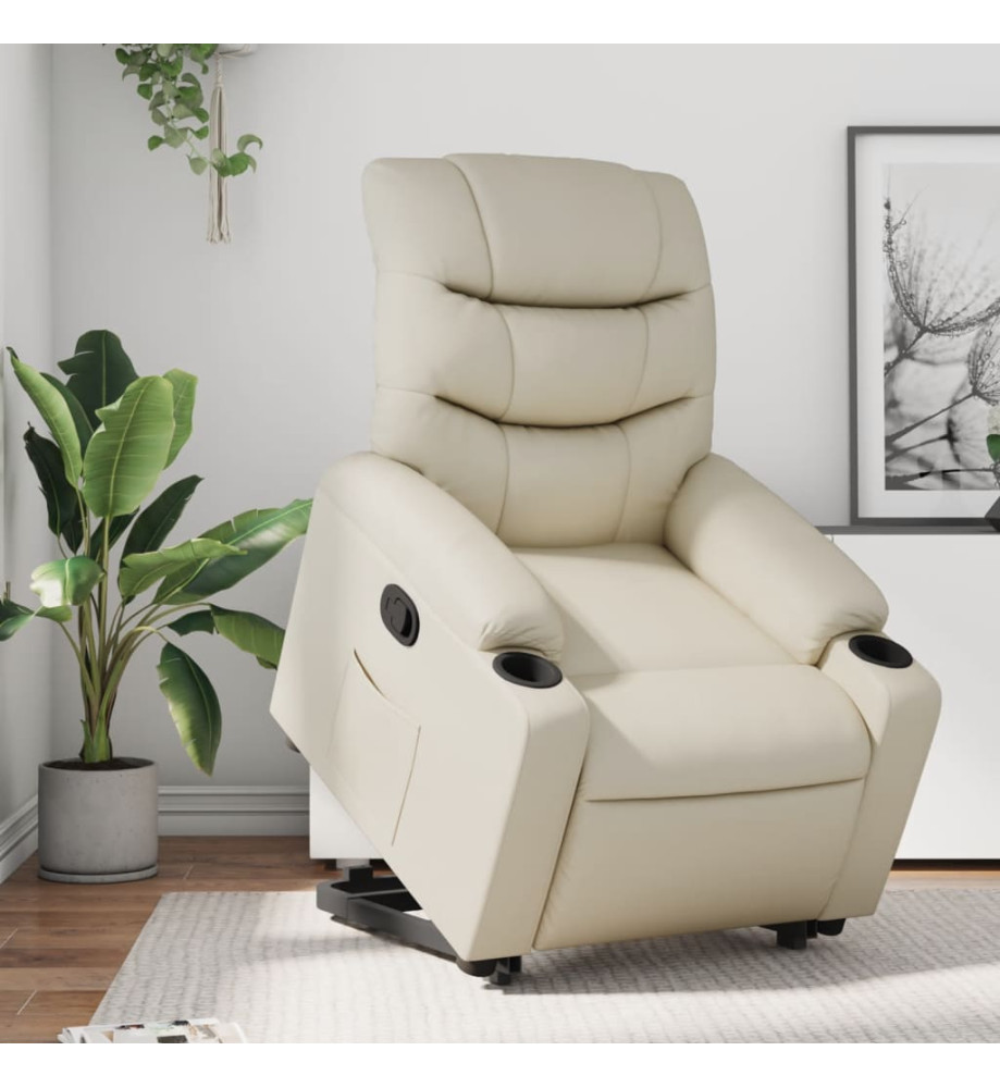 Fauteuil inclinable Crème Similicuir