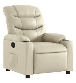 Fauteuil inclinable électrique Crème Similicuir