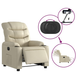 Fauteuil inclinable électrique Crème Similicuir