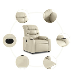 Fauteuil inclinable électrique Crème Similicuir