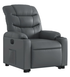 Fauteuil inclinable électrique gris similicuir