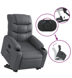 Fauteuil inclinable électrique gris similicuir