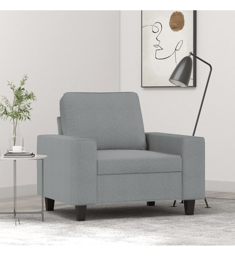 Fauteuil Gris clair 60 cm Tissu