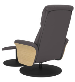 Fauteuil inclinable avec repose-pied gris similicuir