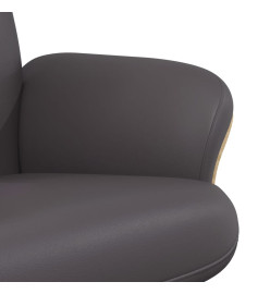 Fauteuil inclinable avec repose-pied gris similicuir