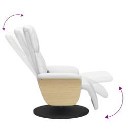 Fauteuil inclinable de massage repose-pieds blanc similicuir