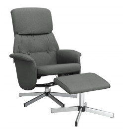 Fauteuil inclinable avec repose-pied gris foncé tissu