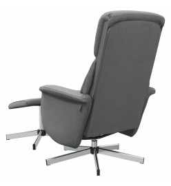 Fauteuil inclinable avec repose-pied gris foncé tissu