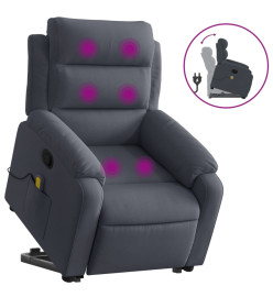 Fauteuil de massage inclinable Gris foncé Velours