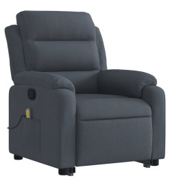 Fauteuil de massage inclinable Gris foncé Velours