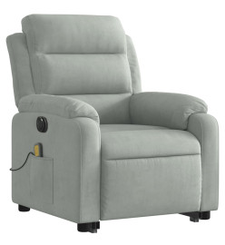 Fauteuil inclinable de massage électrique gris clair velours