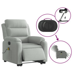 Fauteuil inclinable de massage électrique gris clair velours