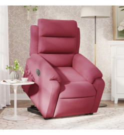 Fauteuil inclinable électrique rouge bordeaux velours