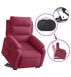 Fauteuil inclinable électrique rouge bordeaux velours