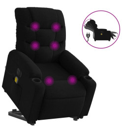 Fauteuil inclinable de massage électrique Noir Tissu