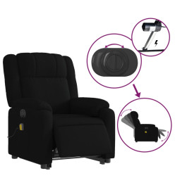 Fauteuil inclinable de massage électrique Noir Tissu