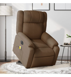 Fauteuil inclinable de massage électrique Marron Tissu