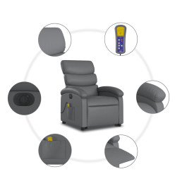 Fauteuil inclinable de massage électrique gris similicuir