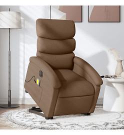 Fauteuil inclinable de massage électrique Marron Tissu