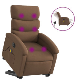 Fauteuil inclinable de massage électrique Marron Tissu